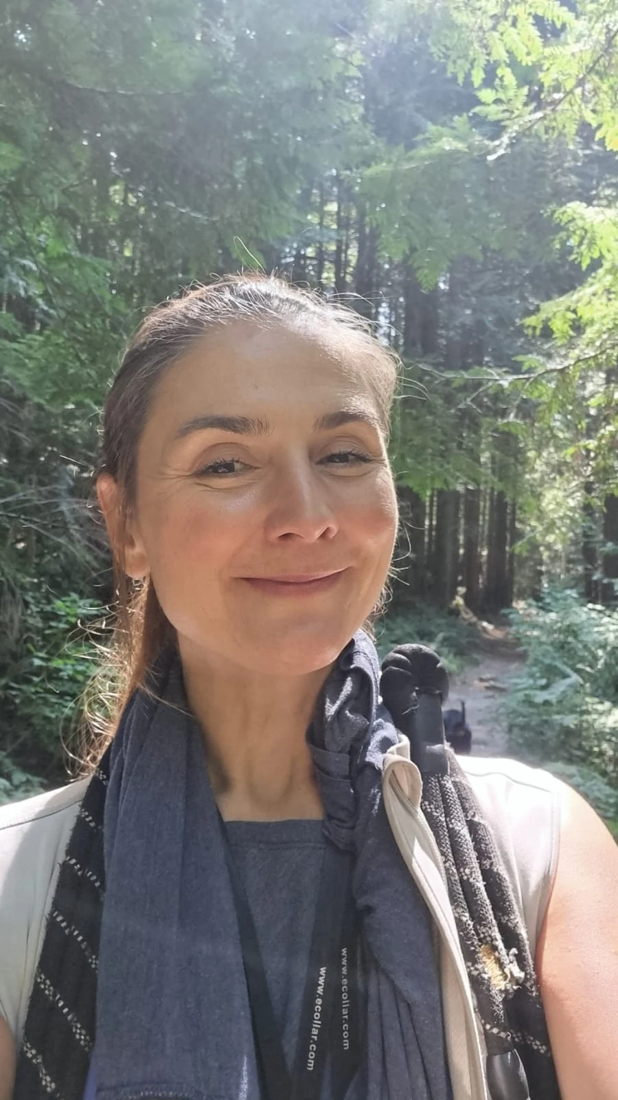 Agathe on a forest trail